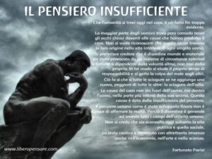 Il pensiero insufficiente Fortunato Pavisi